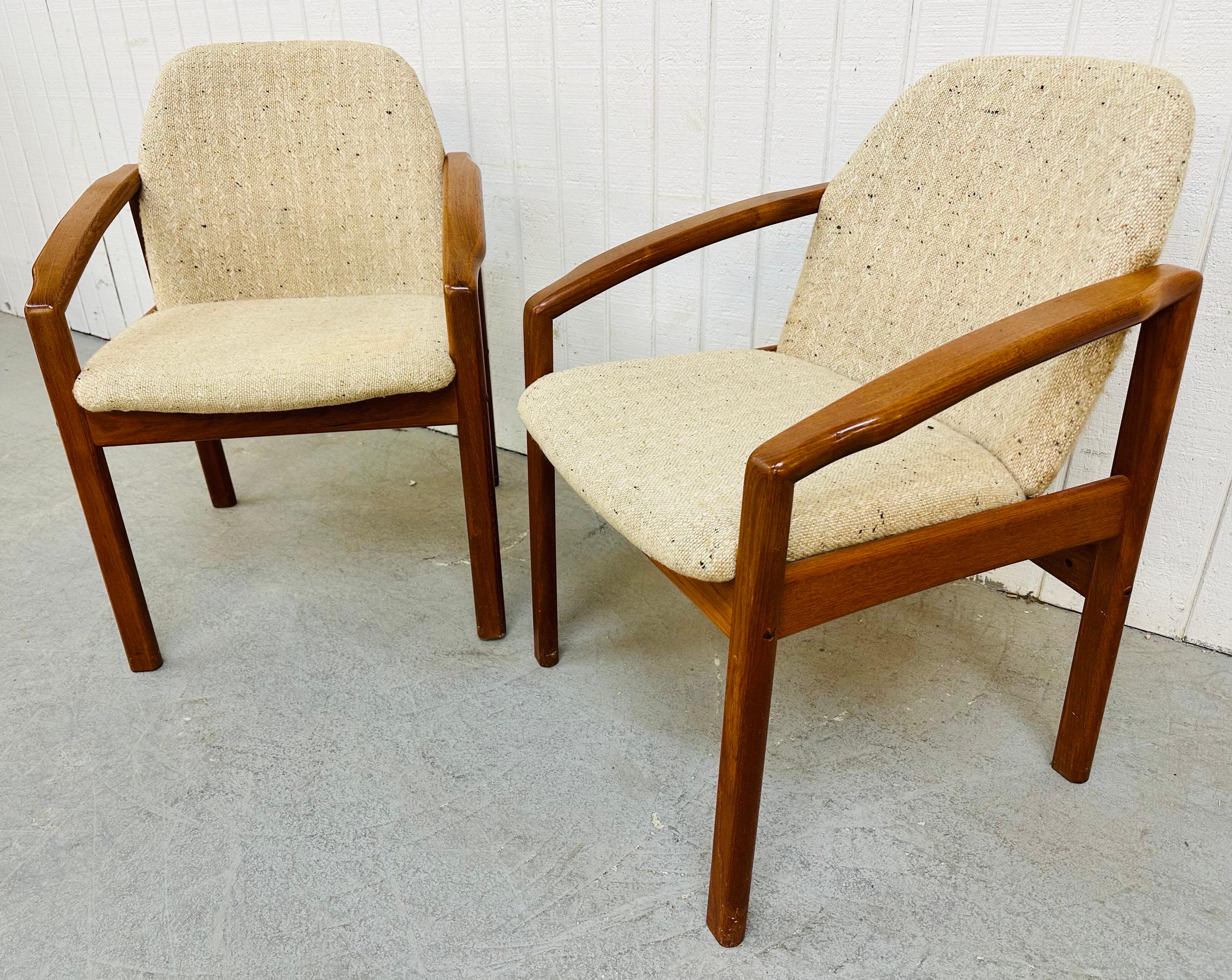 Vintage Danish Modern Teak Arm Chairs For Sale at 1stDibs