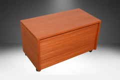 Vintage Danish Modern Teak Blanket Storage Cabinet