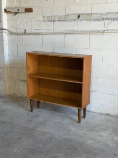 Vintage Danish Modern Teak Bookcase Display Shelf Cabinet MCM