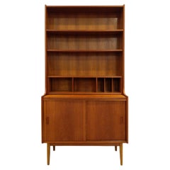 Vintage Danish Modern Teak Bookshelf / Secretary Desk / Cabinet