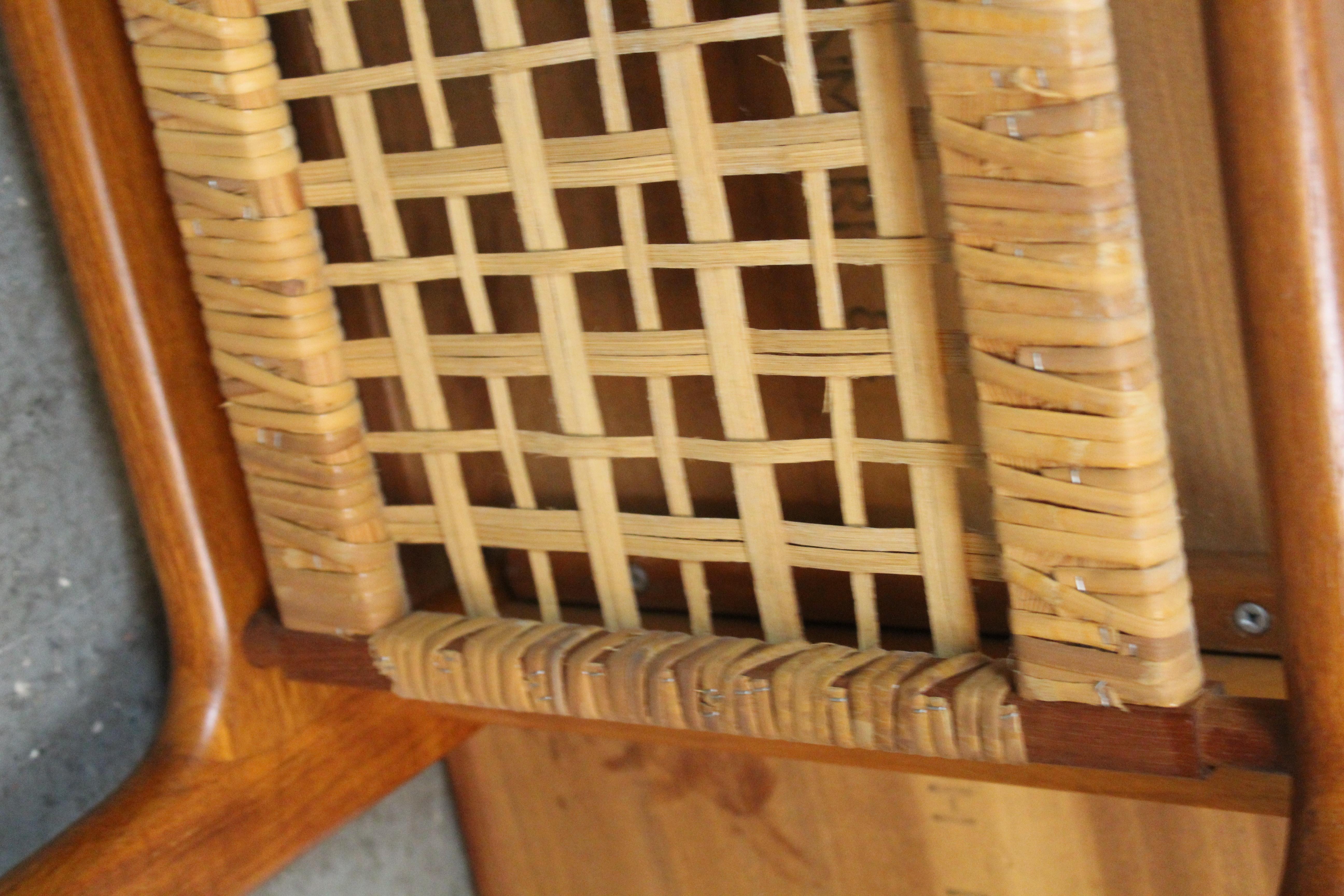 Vintage Danish Modern Teak & Cane Table by Trioh Møbelfabrik 7