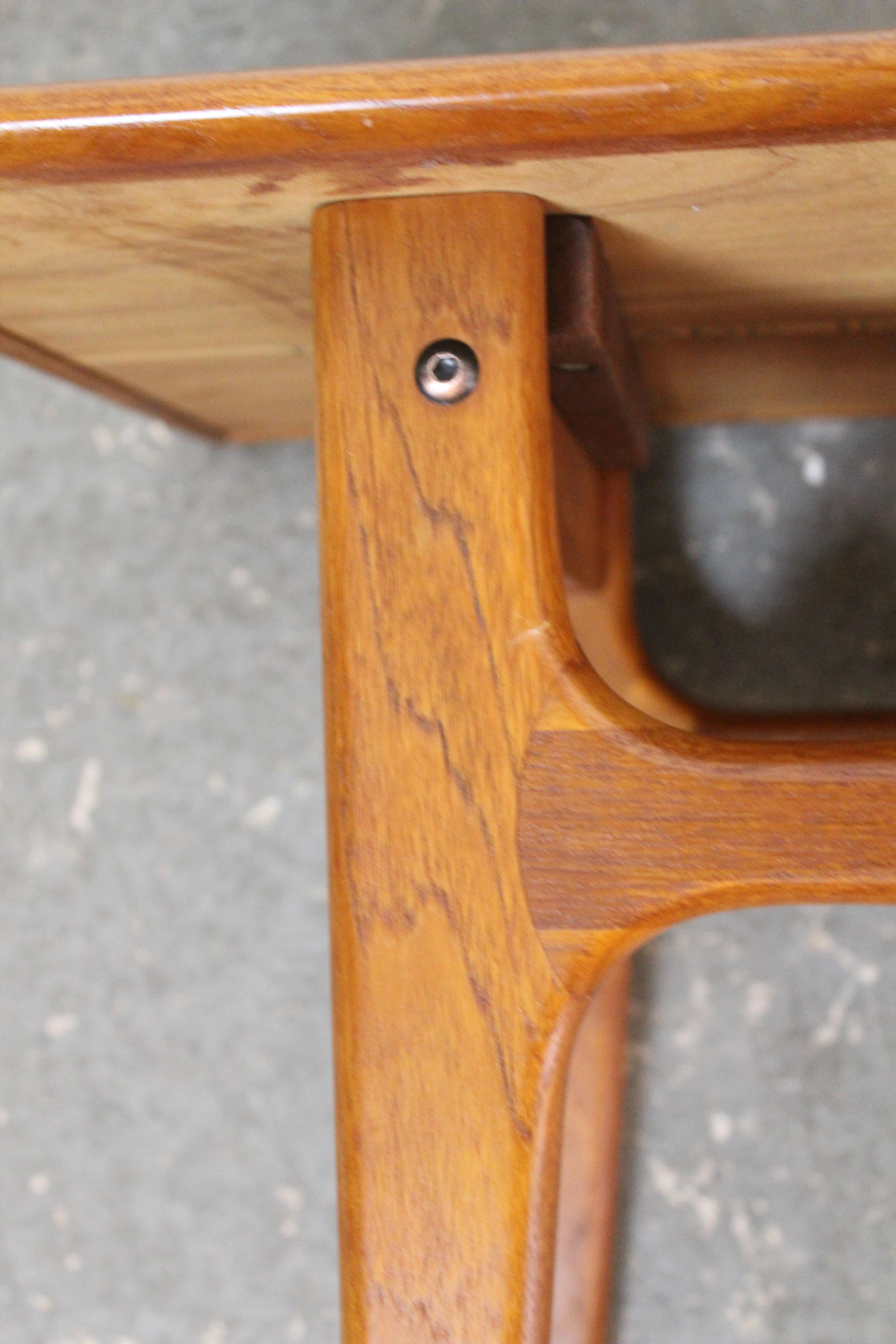 Vintage Danish Modern Teak & Cane Table by Trioh Møbelfabrik 9