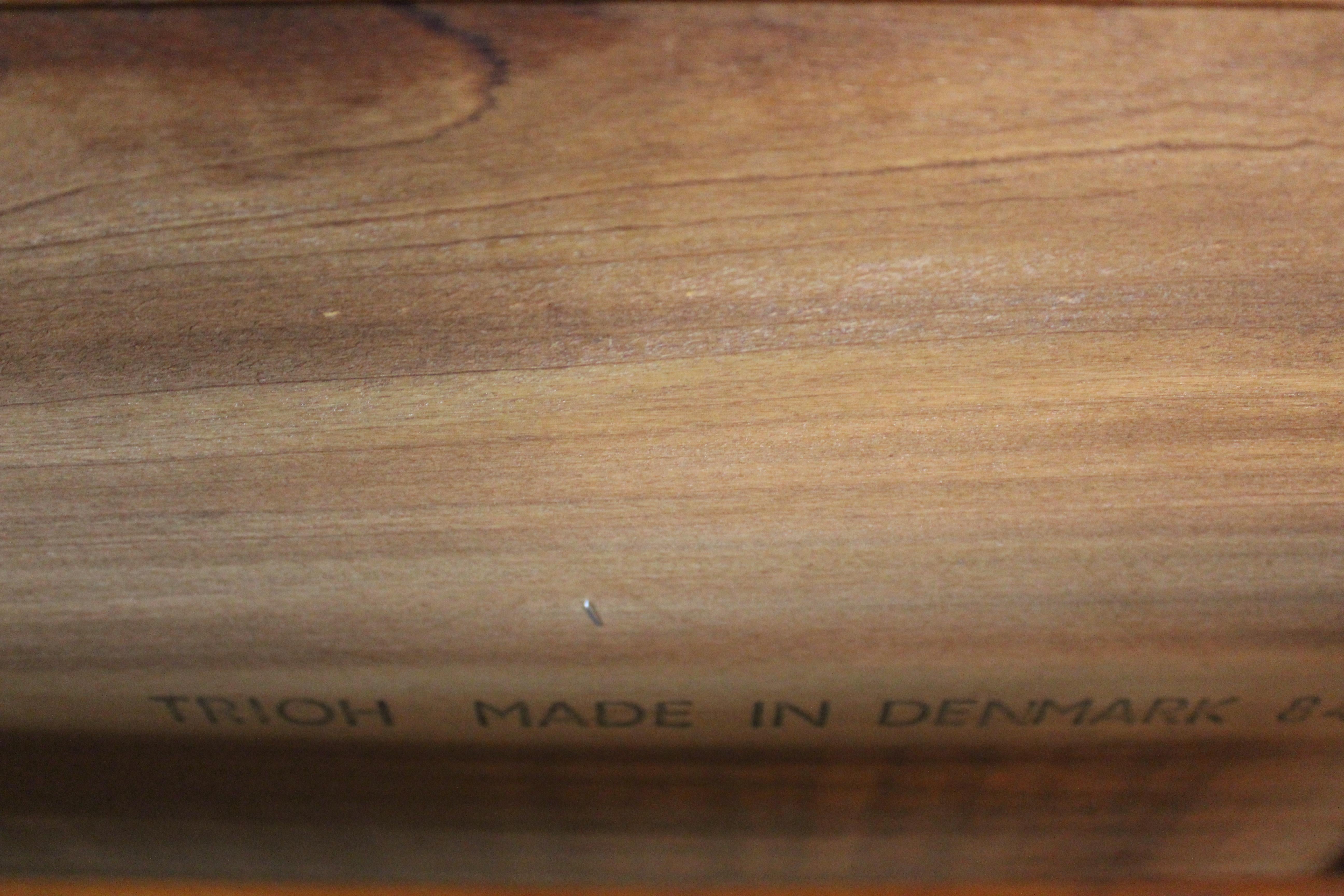 Vintage Danish Modern Teak & Cane Table by Trioh Møbelfabrik 10