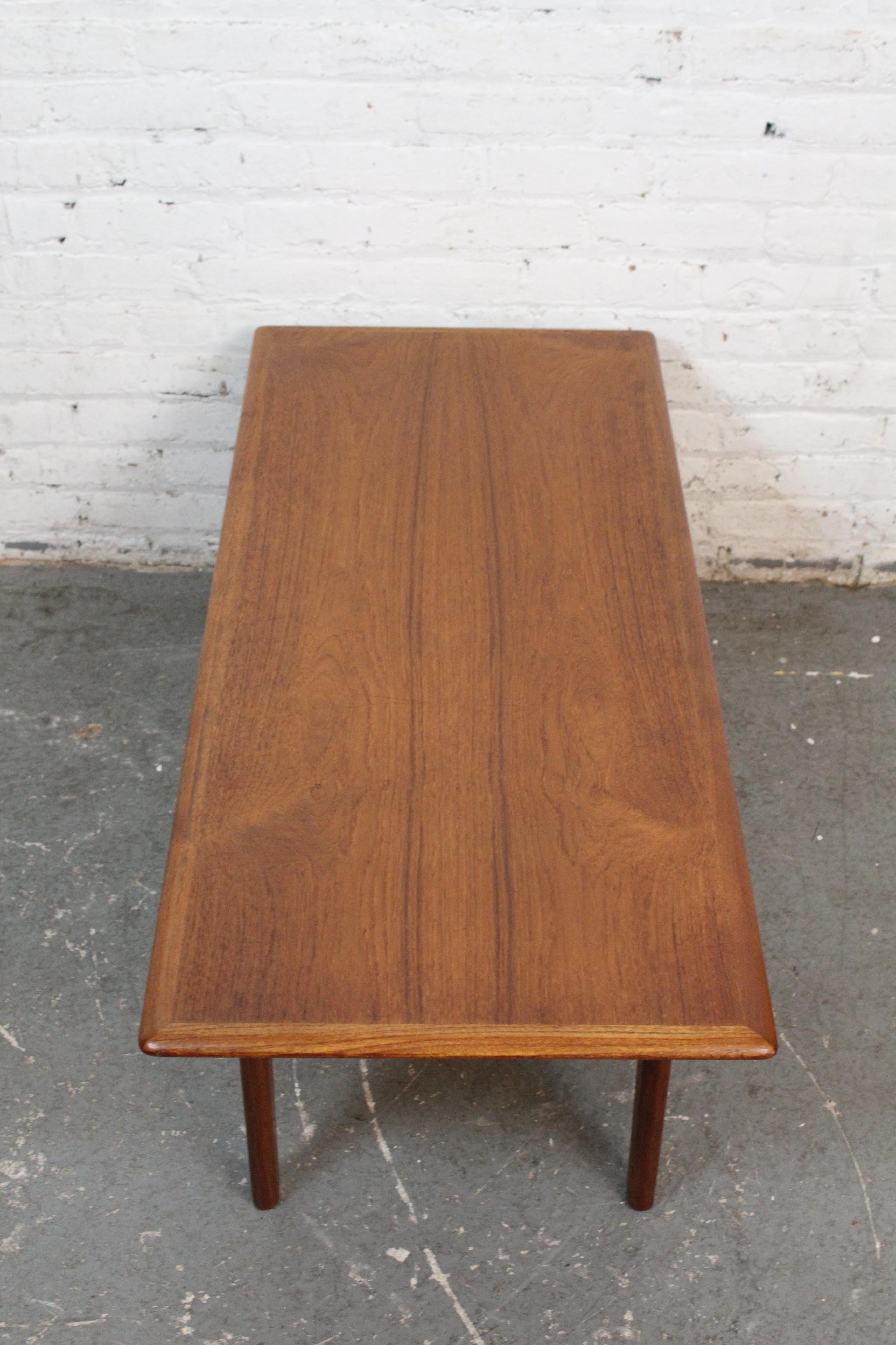 20th Century Vintage Danish Modern Teak & Cane Table by Trioh Møbelfabrik