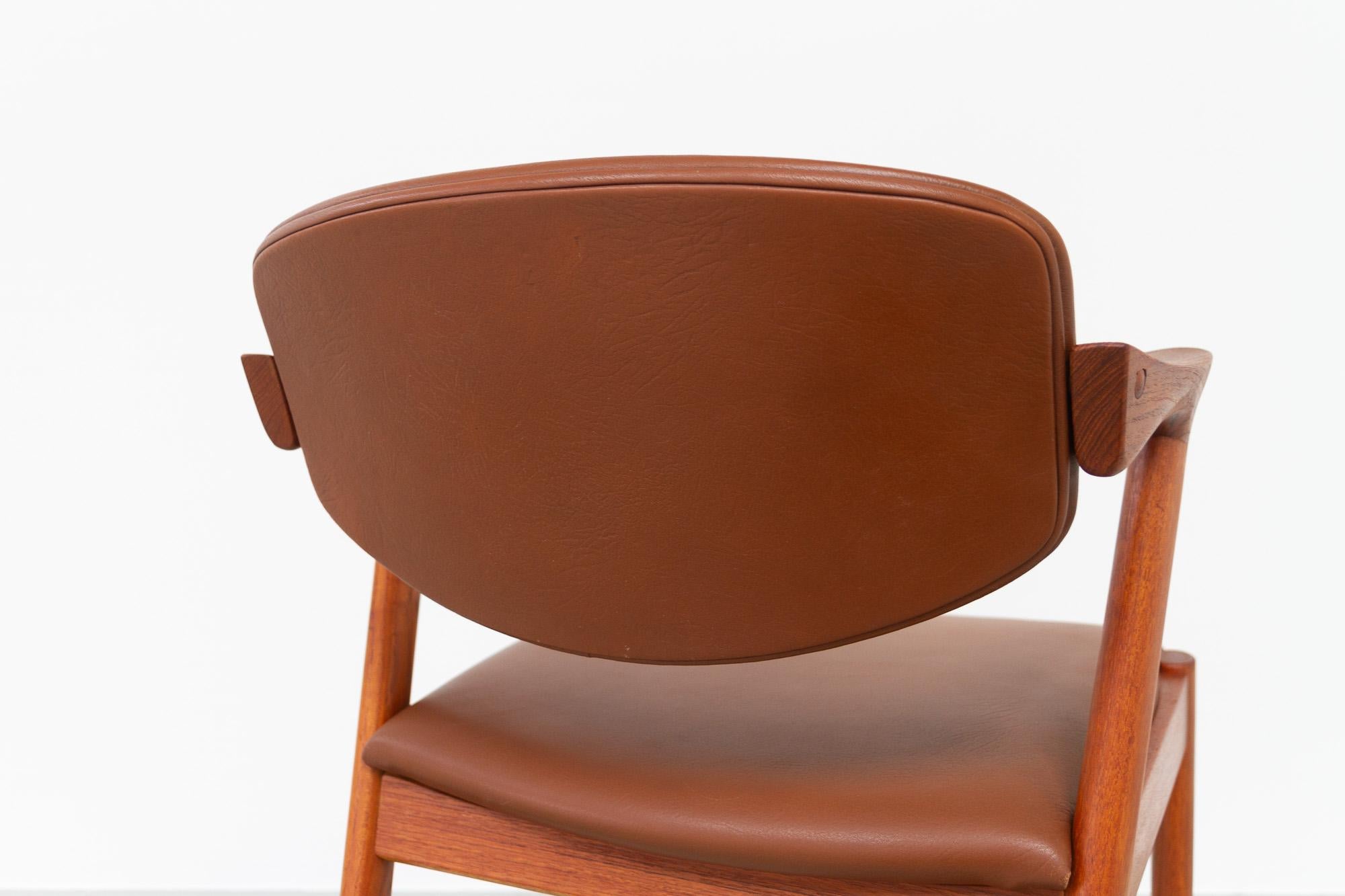 Vintage Danish Modern Teak Chair Model 42 by Kai Kristiansen, 1960s 11