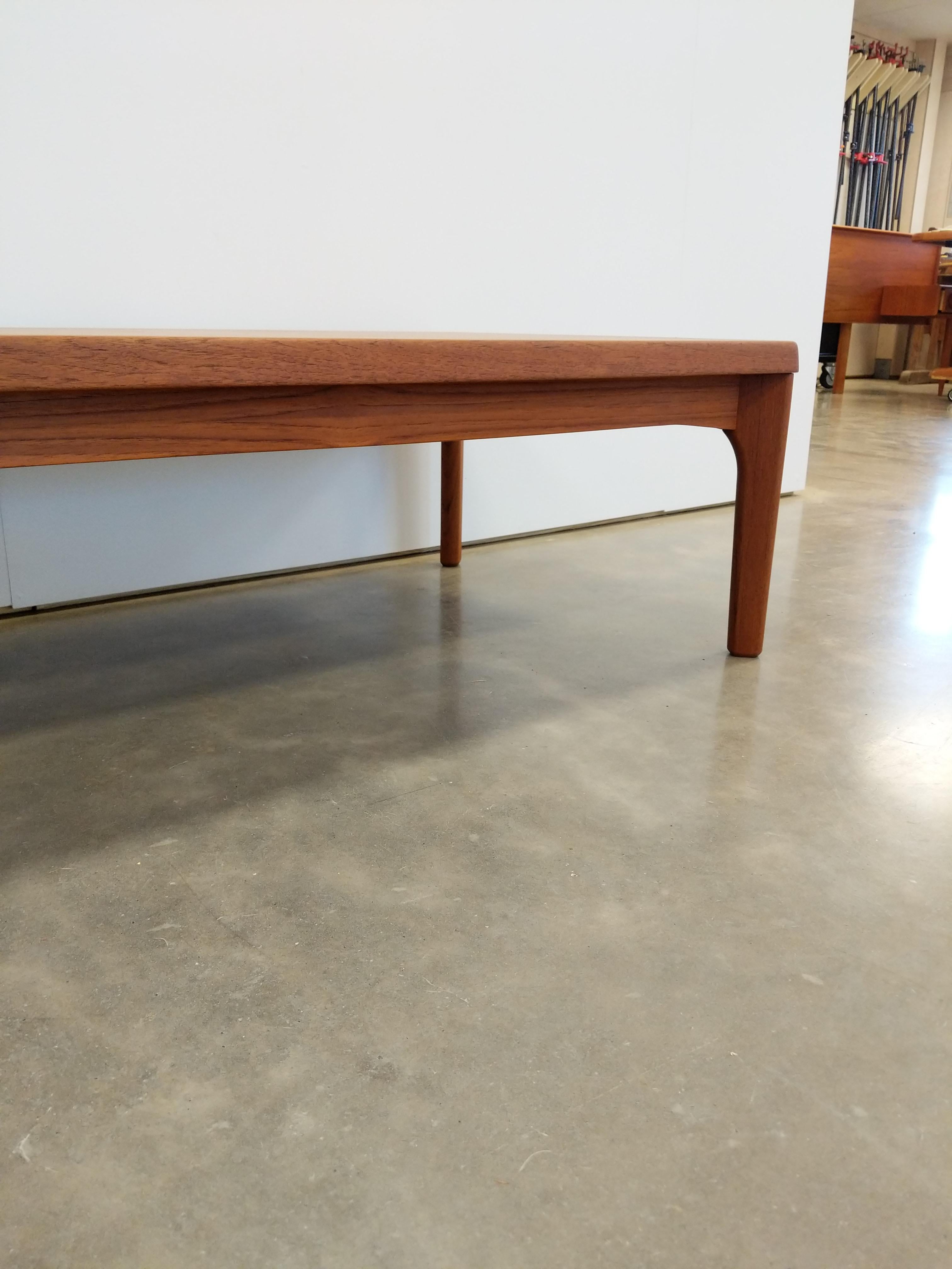 Vintage Danish Modern Teak Coffee Table by Henning Kjaernulf 1