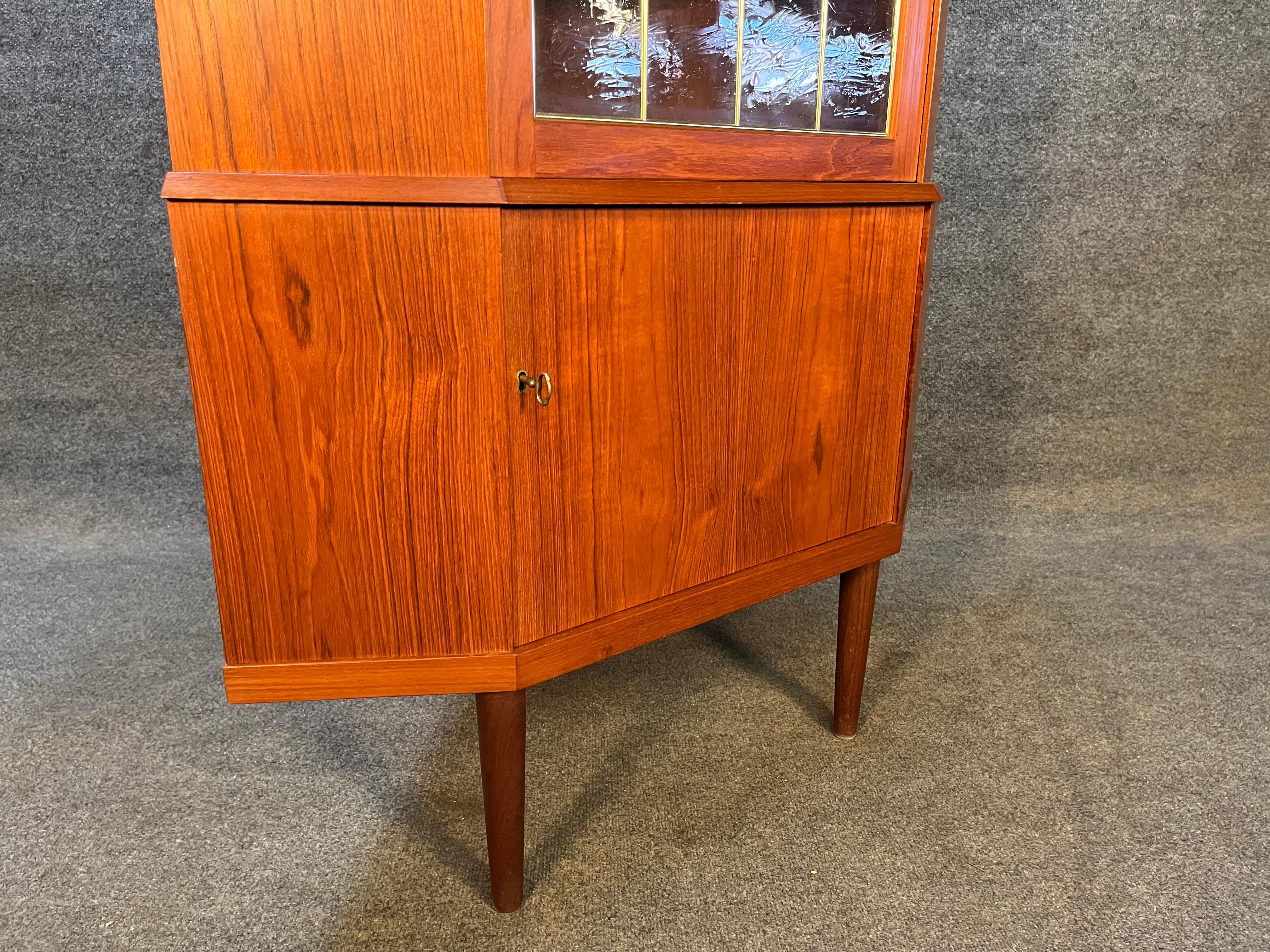 mid century corner hutch