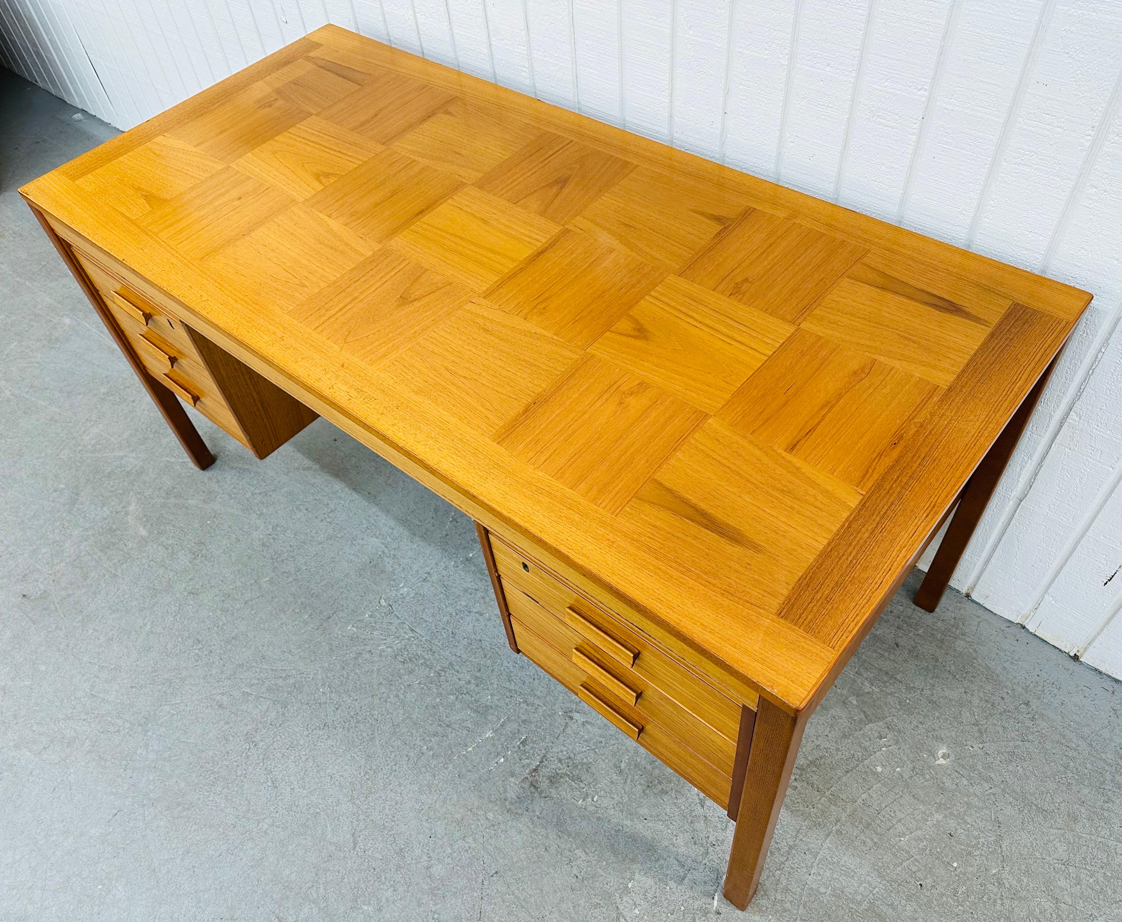 20th Century Vintage Danish Modern Teak Desk For Sale
