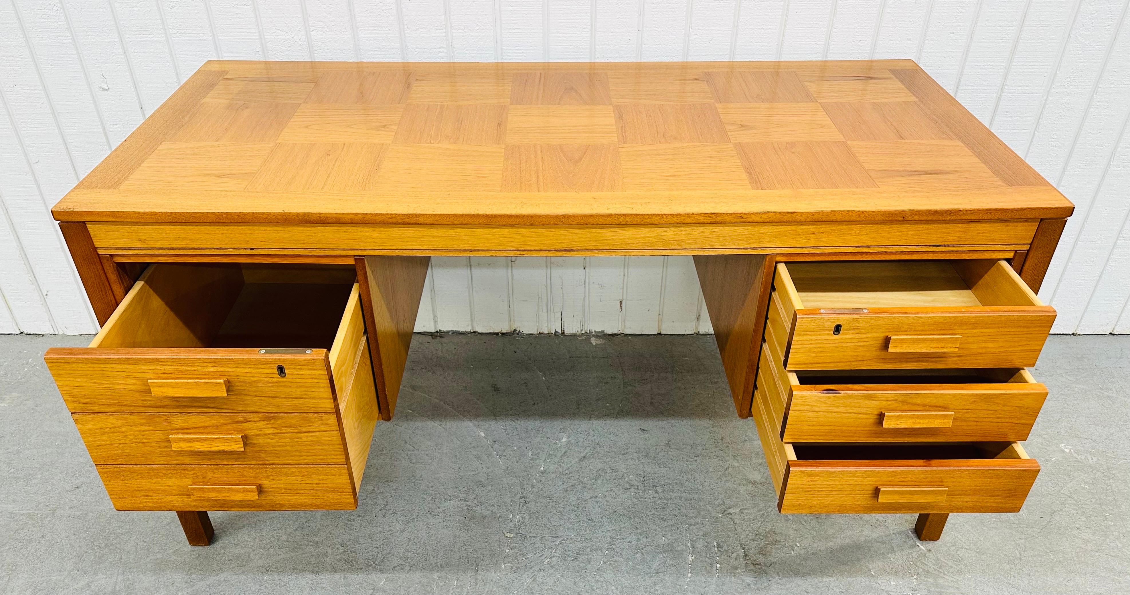 Wood Vintage Danish Modern Teak Desk For Sale