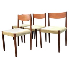 Vintage Danish Modern Teak Dining Chair Set by Poul Volther