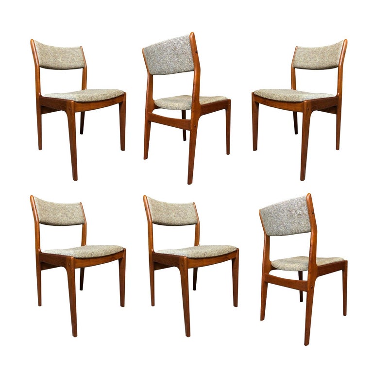 Vintage Danish Modern Teak Dining Chairs By Dixie For Sale At 1stdibs
