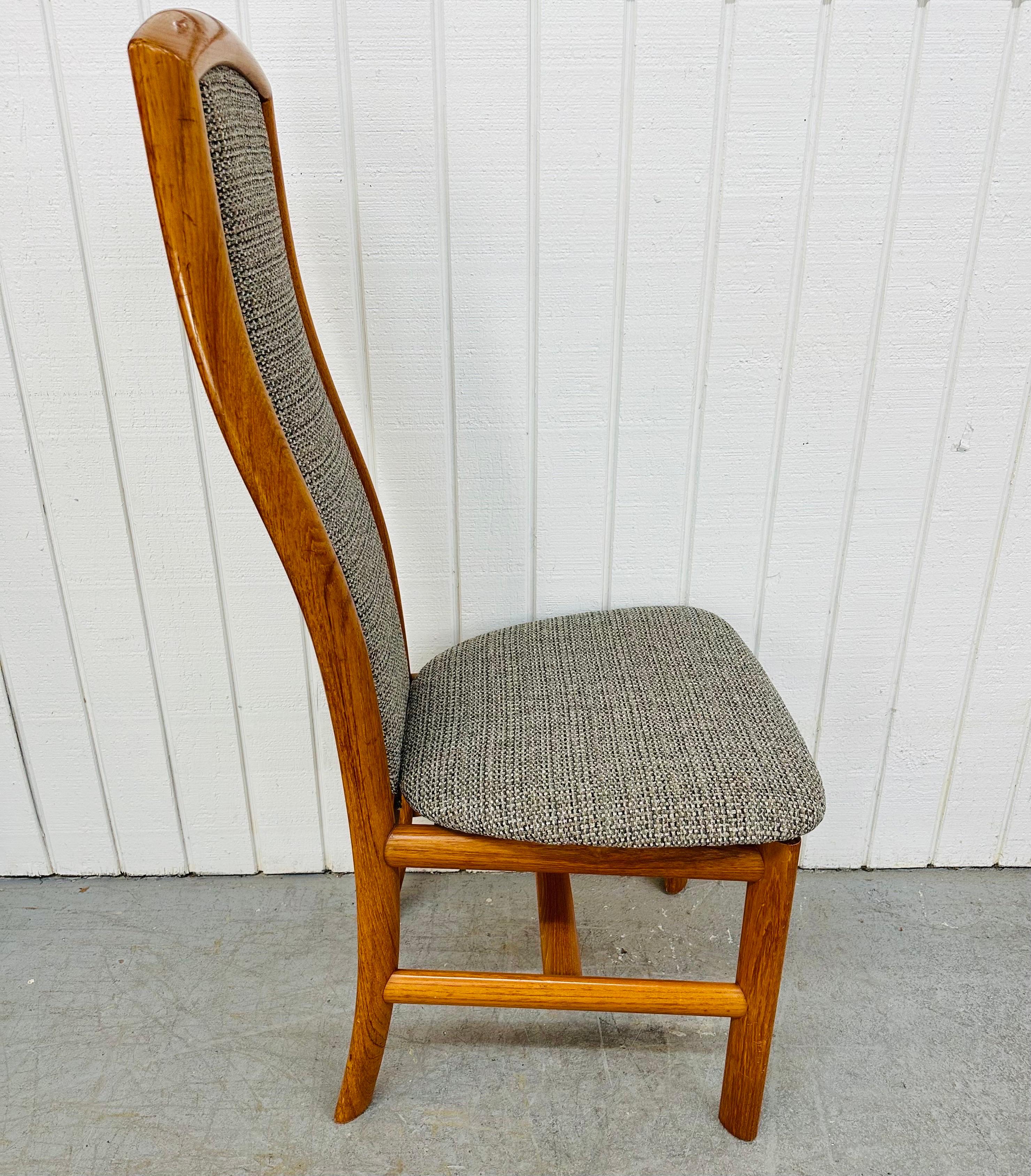 Upholstery Vintage Danish Modern Teak Dining Chairs - Set of 6 For Sale