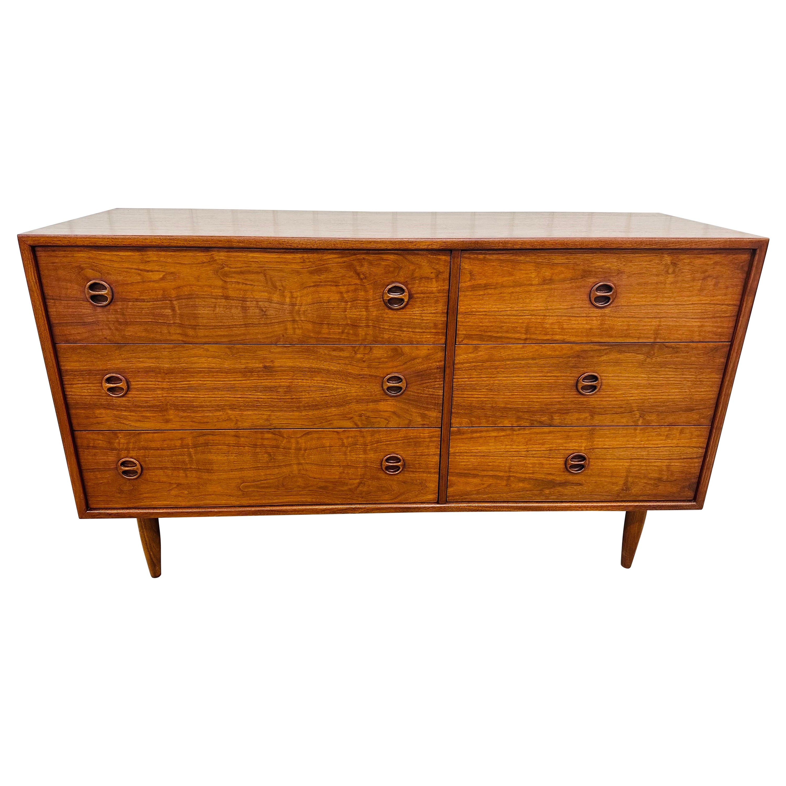 Vintage Danish Modern Teak Double Dresser