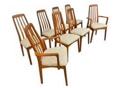 Vintage Danish Modern Teak "Eva" Style Dining Chairs - Set of 8