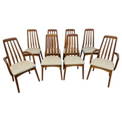 Vintage Danish Modern Teak "Eva" Style Dining Chairs - Set of 8