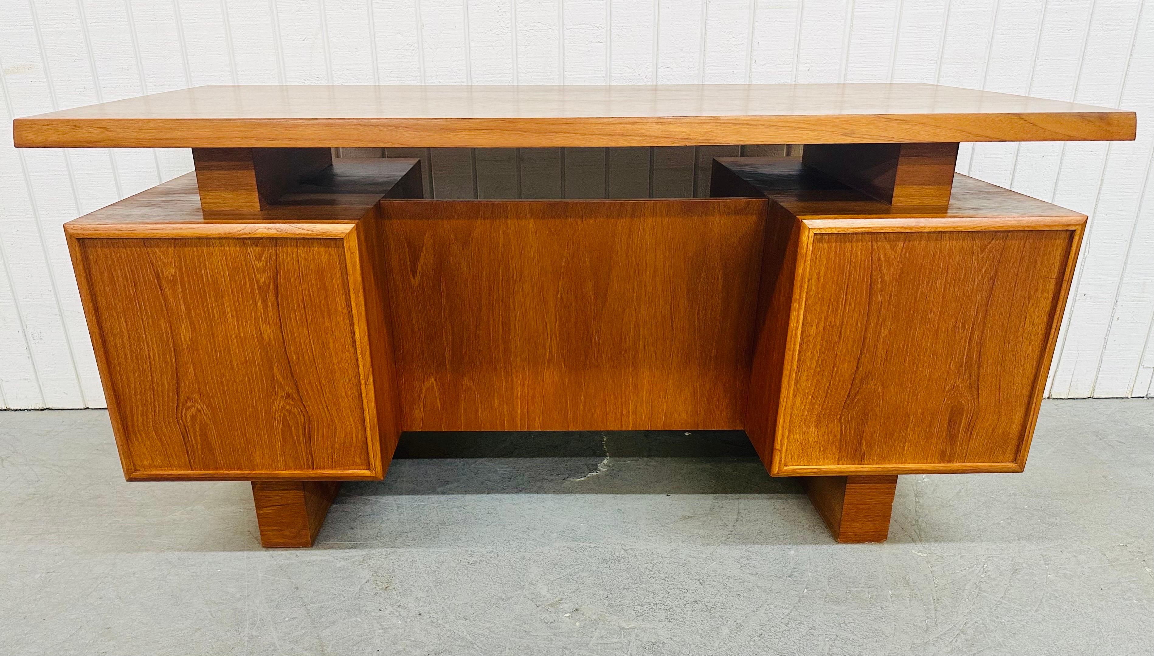 Vintage Danish Modern Teak Executive Desk 5