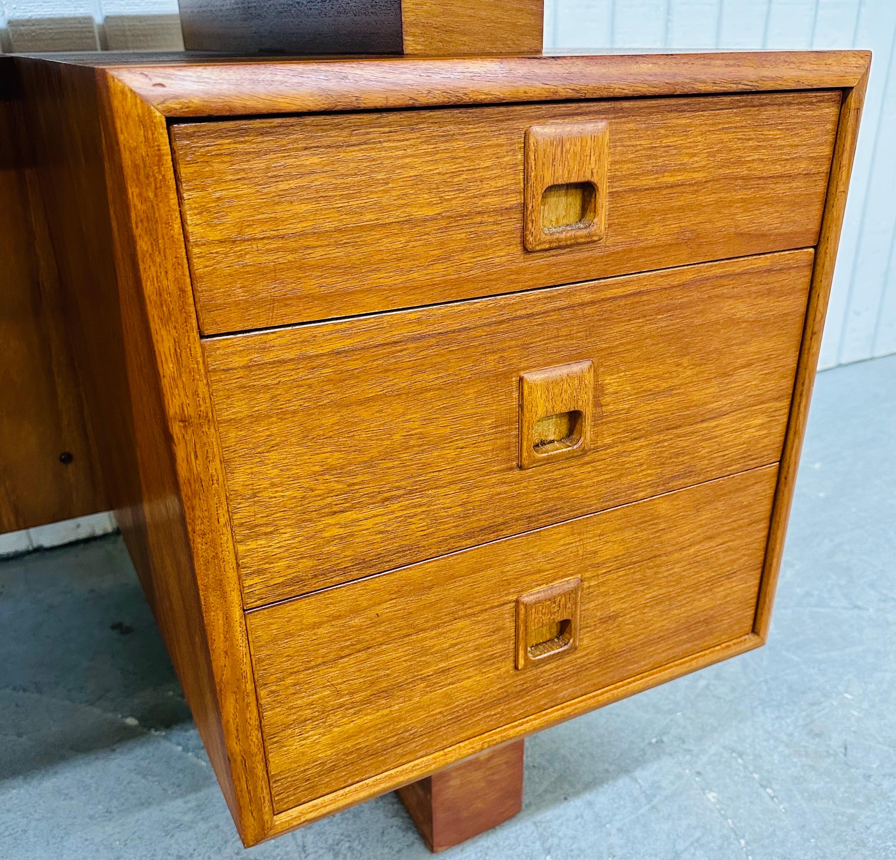 Vintage Danish Modern Teak Executive Desk 1