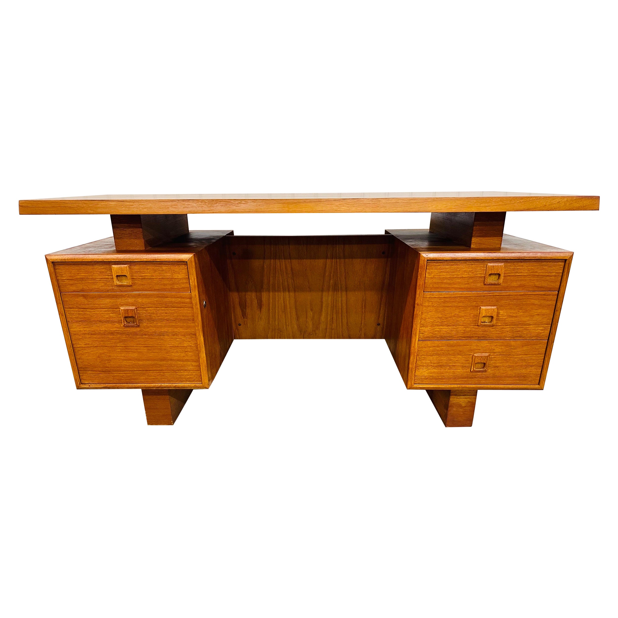 Vintage Danish Modern Teak Executive Desk