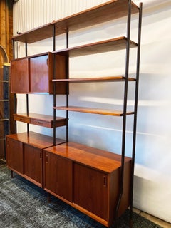 Vintage Danish Modern Teak Freestanding Wall Unit/Room Divider by Lyby Møbler