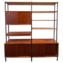 Vintage Danish Modern Teak Freestanding Wall Unit/Room Divider by Lyby Møbler