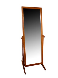 Vintage Danish Modern Teak Full Length Floor Mirror by Pedersen & Hansen
