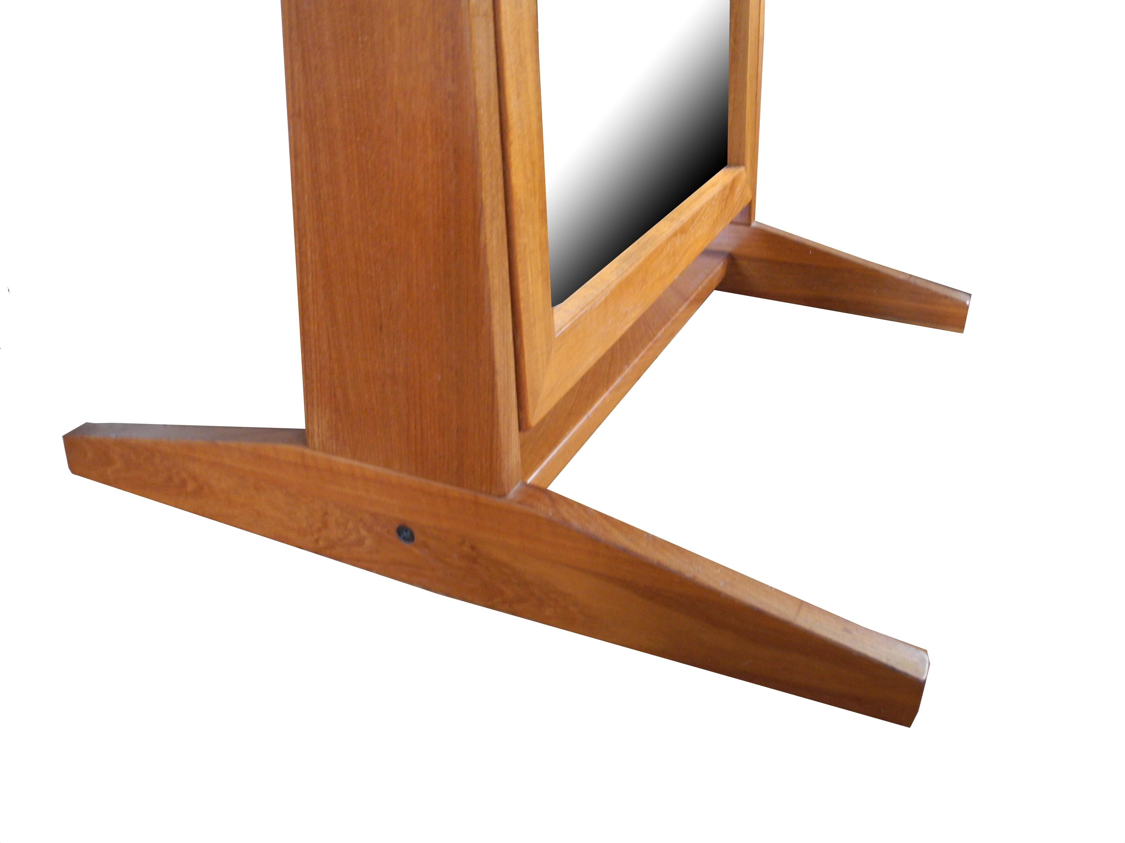 Vintage Danish Modern Teak Full Length Floor Mirror by Pedersen & Hansen For Sale 3