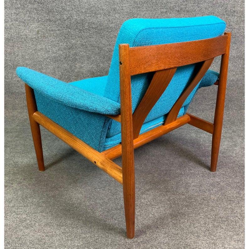 Vintage Danish Modern Teak Lounge Chair and Ottoman Set by Grete Jalk For Sale 3