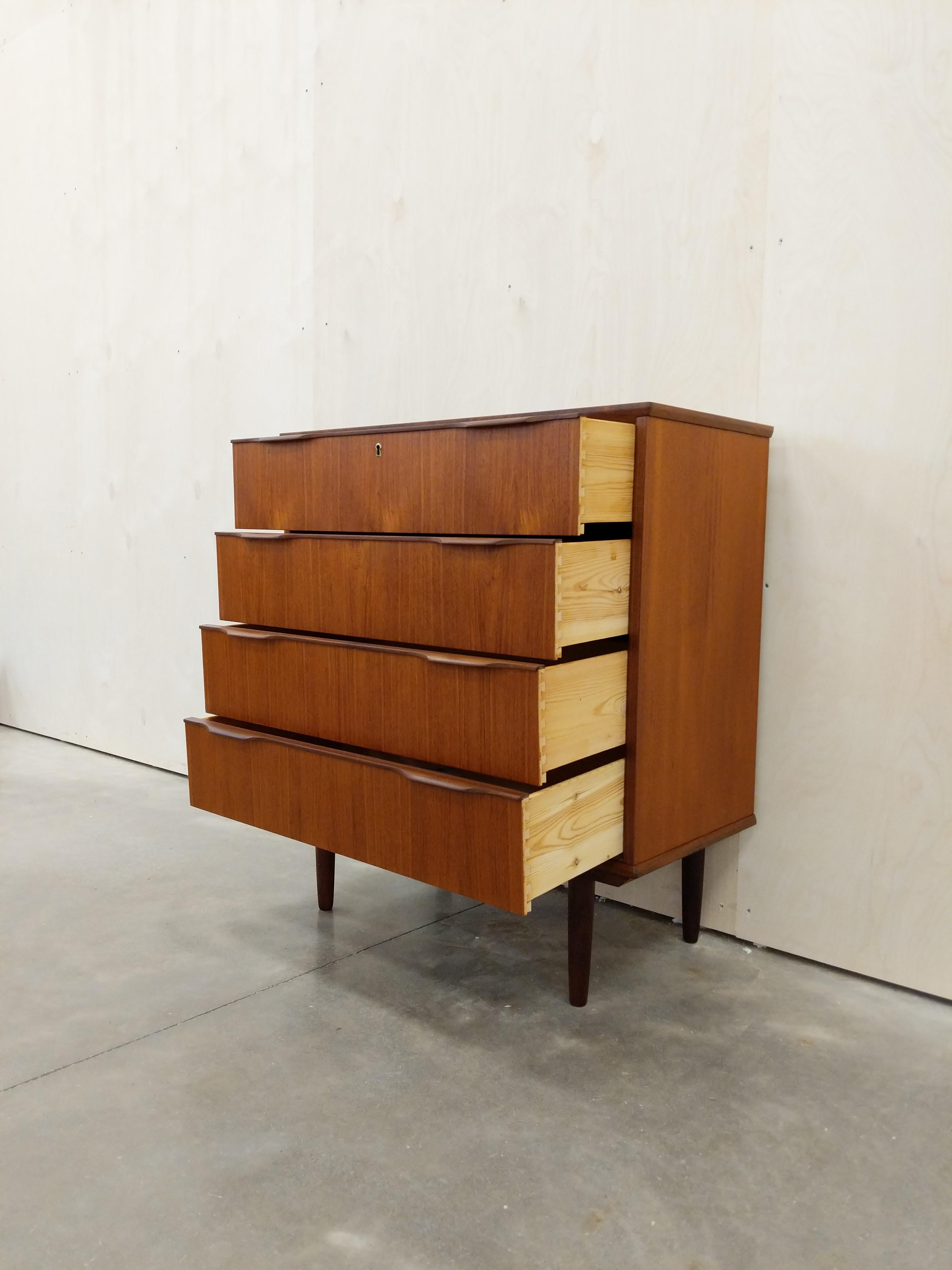 Mid-Century Modern Vintage Danish Modern Teak Low Dresser by Ejsing