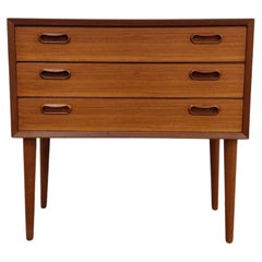 Vintage Danish Modern Teak Nightstand / Low Chest