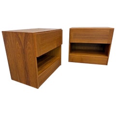 Vintage Danish Modern Teak Nightstands - Set of 2