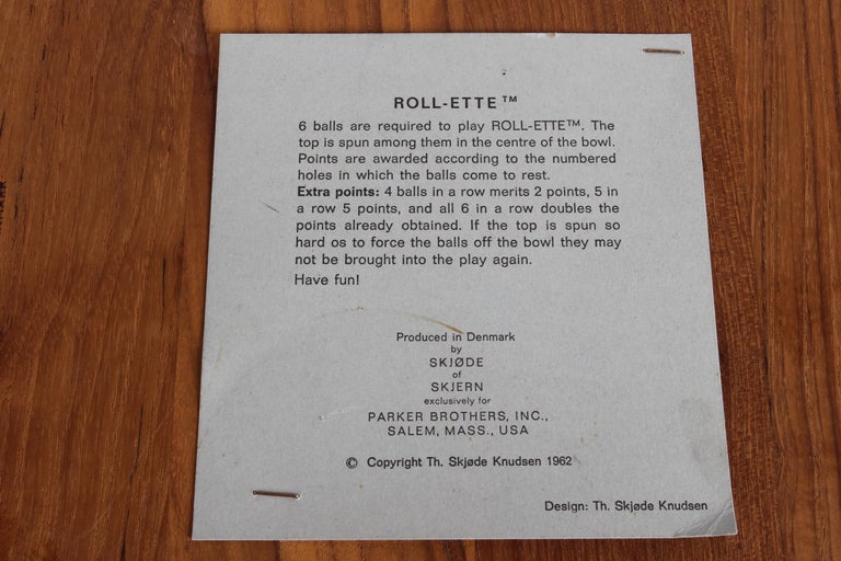 Vintage Danish Modern Teak Roll-Ette Game Designed by Theodor Skjode Knudse  For Sale 4
