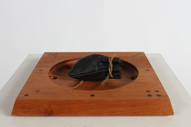 Vintage Danish Modern Teak Roll-Ette Game Designed by Theodor Skjode Knudse  In Good Condition For Sale In St. Louis, MO