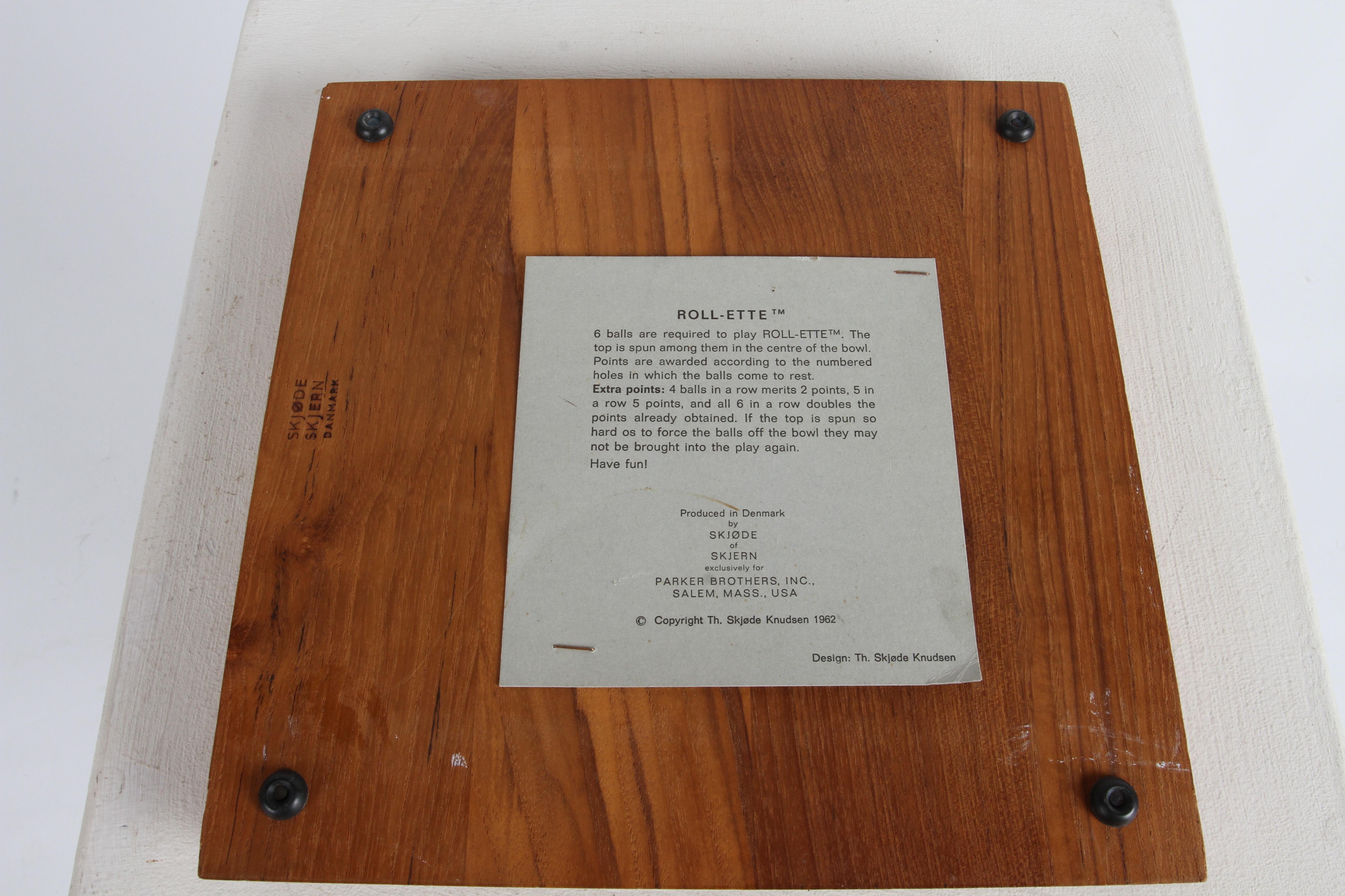 Vintage Danish Modern Teak Roll-Ette Game Designed by Theodor Skjode Knudse 3