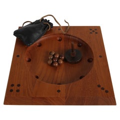 Vintage Danish Modern Teak Roll-Ette Game Designed by Theodor Skjode Knudse