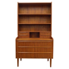 Vintage Danish Modern Teak Secretary Desk / Bookshelf