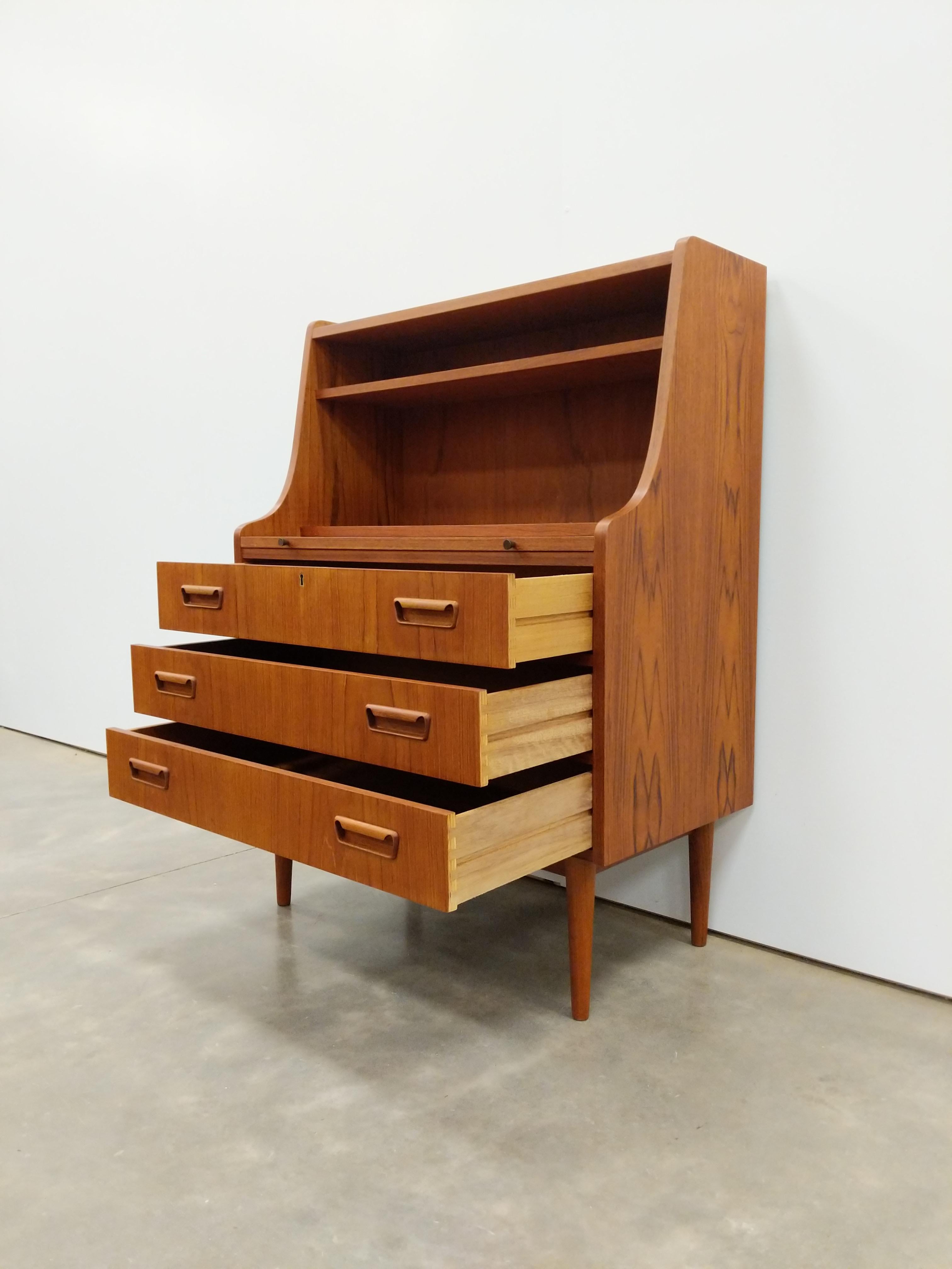 Mid-Century Modern Vintage Danish Modern Teak Secretary Desk
