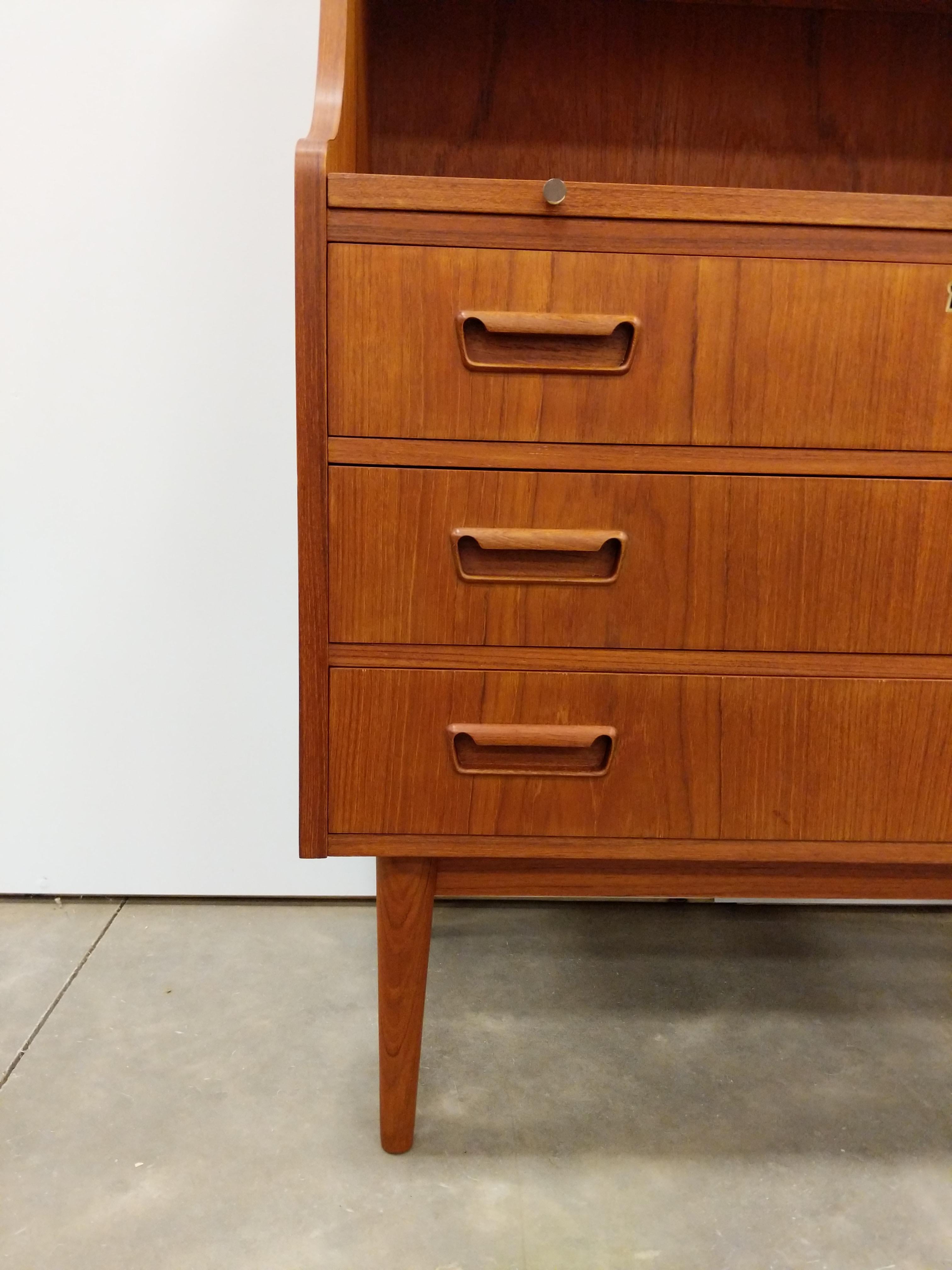 20th Century Vintage Danish Modern Teak Secretary Desk