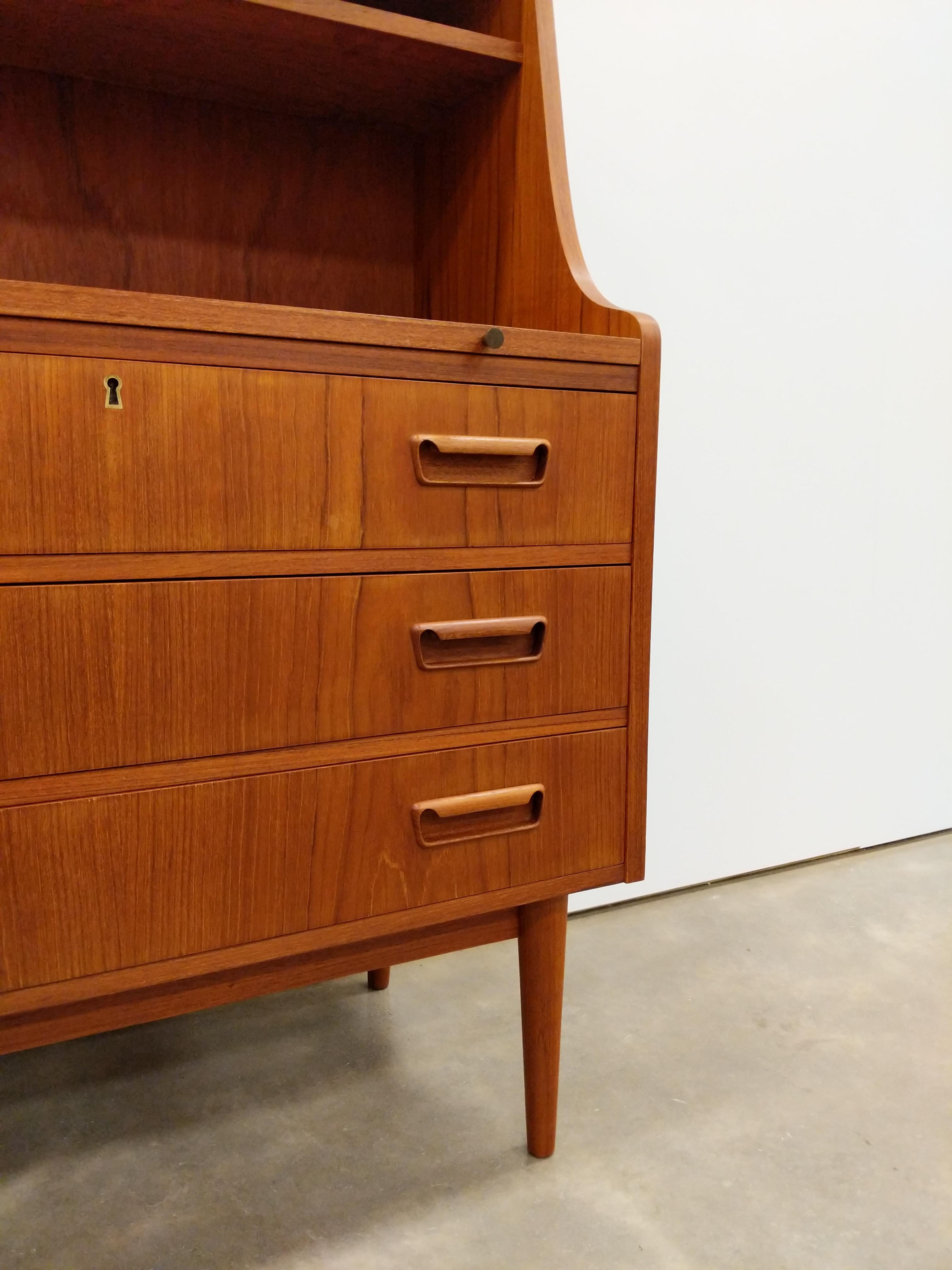 Vintage Danish Modern Teak Secretary Desk 1