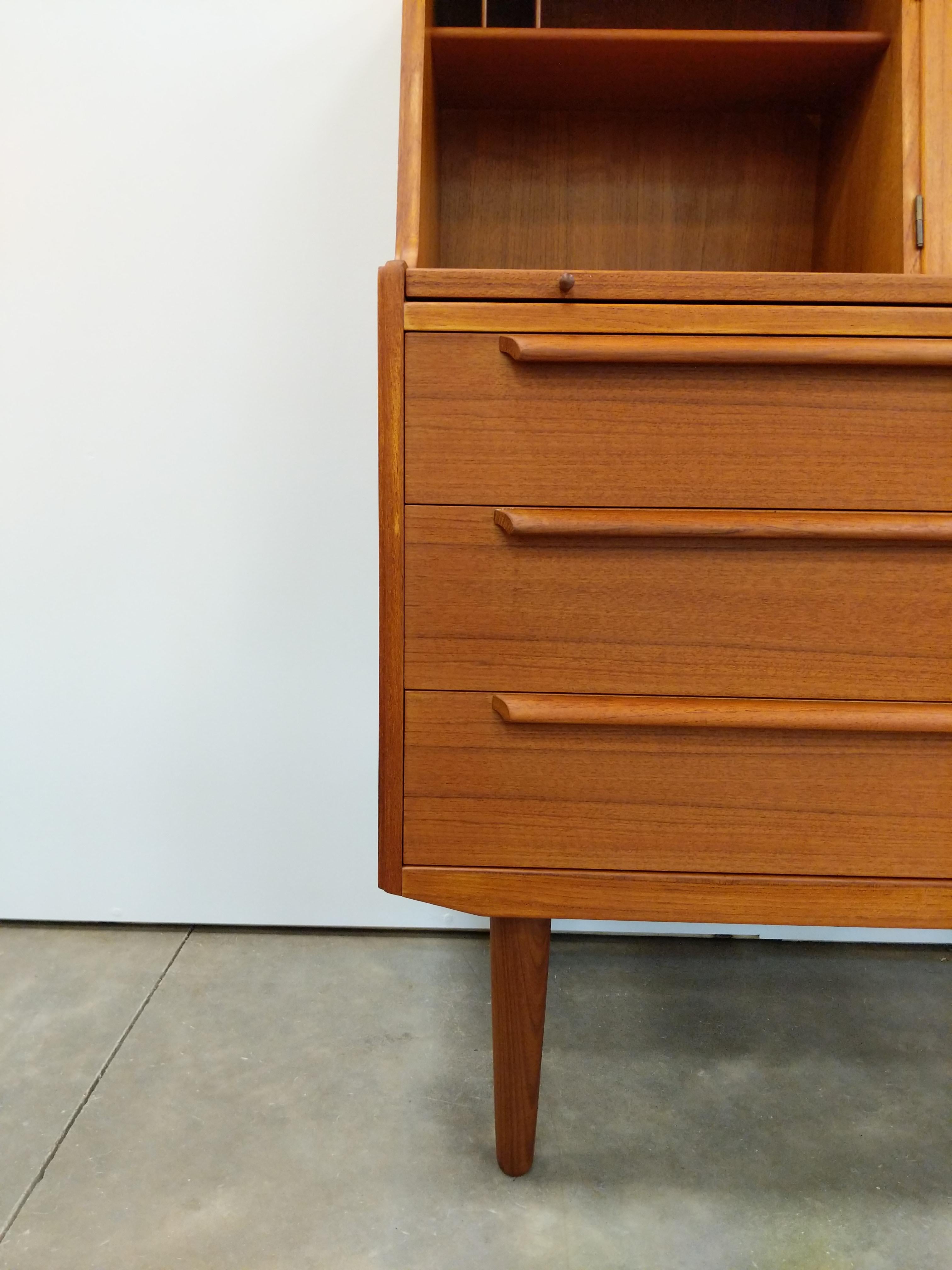 20th Century Vintage Danish Modern Teak Secretary Desk / Vanity by Ølholm Møbelfabrik