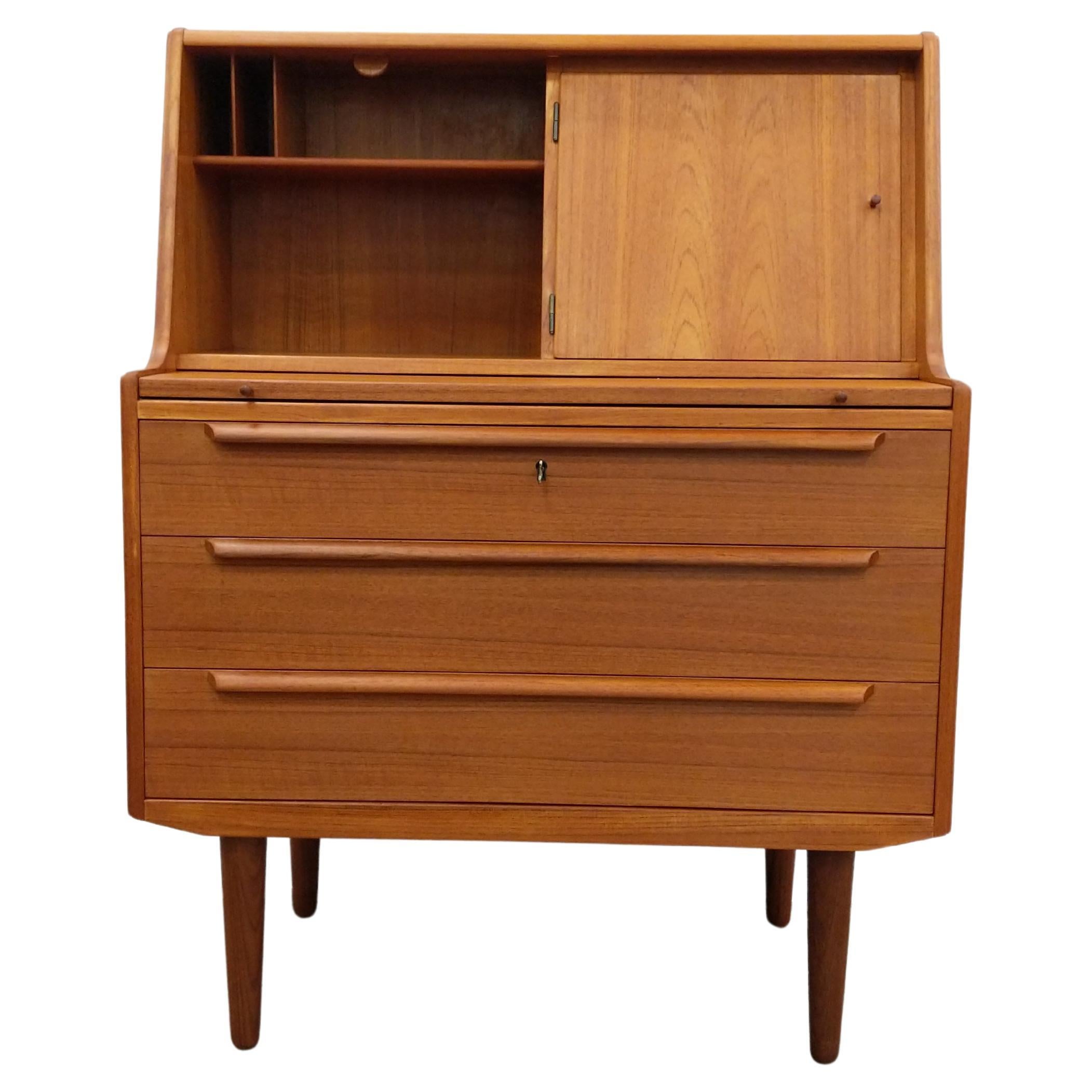 Vintage Danish Modern Teak Secretary Desk / Vanity by Ølholm Møbelfabrik