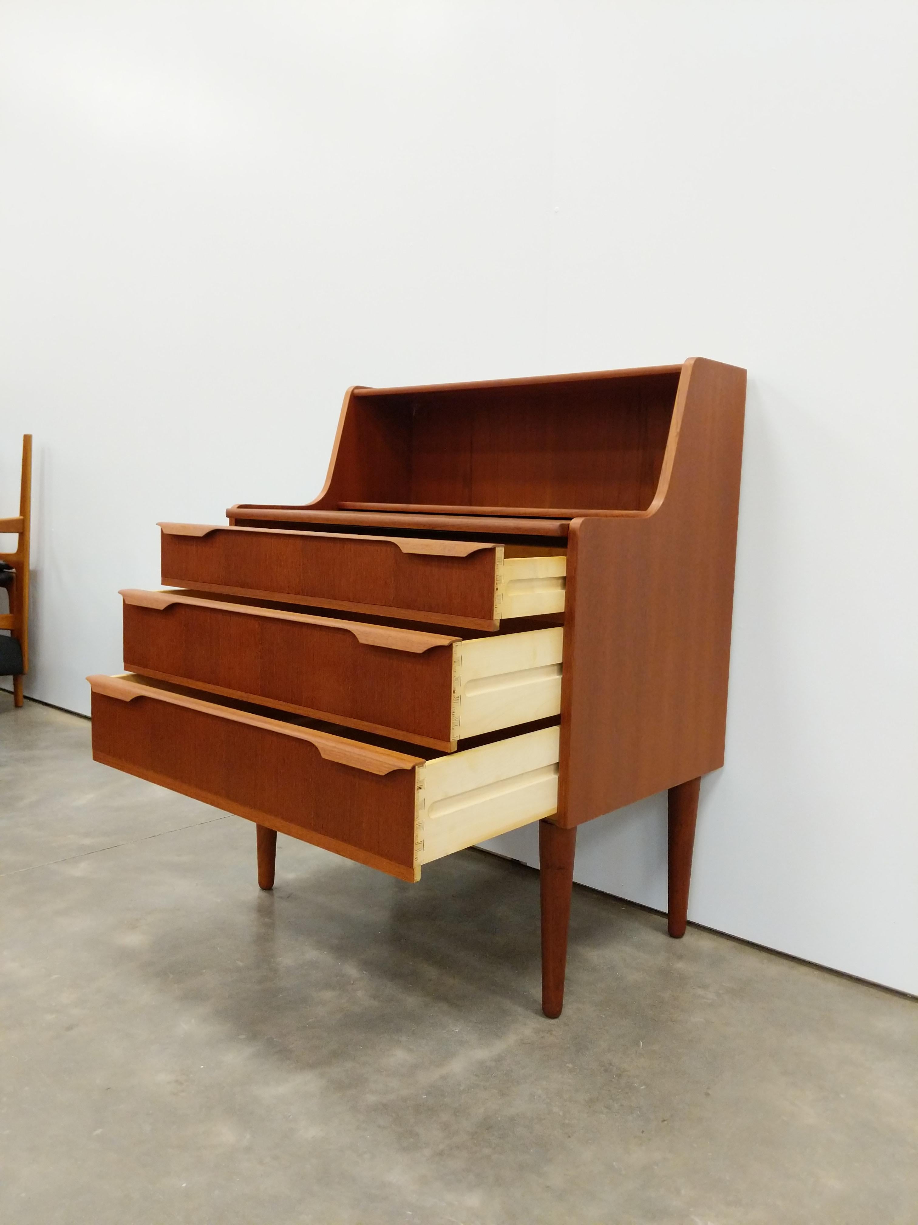 Scandinavian Modern Vintage Danish Modern Teak Secretary Desk / Vanity by Trekanten