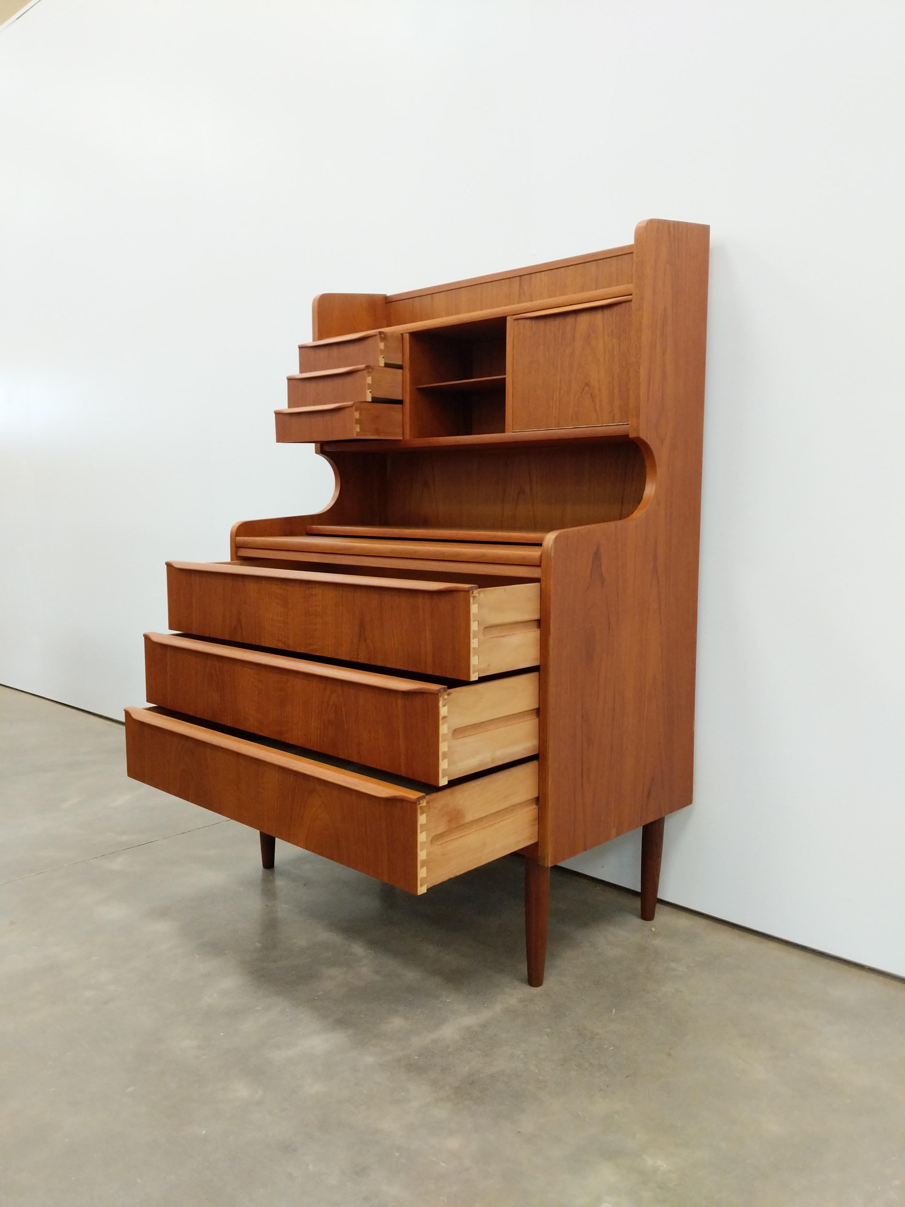 Mid-Century Modern Vintage Danish Modern Teak Secretary Desk / Vanity