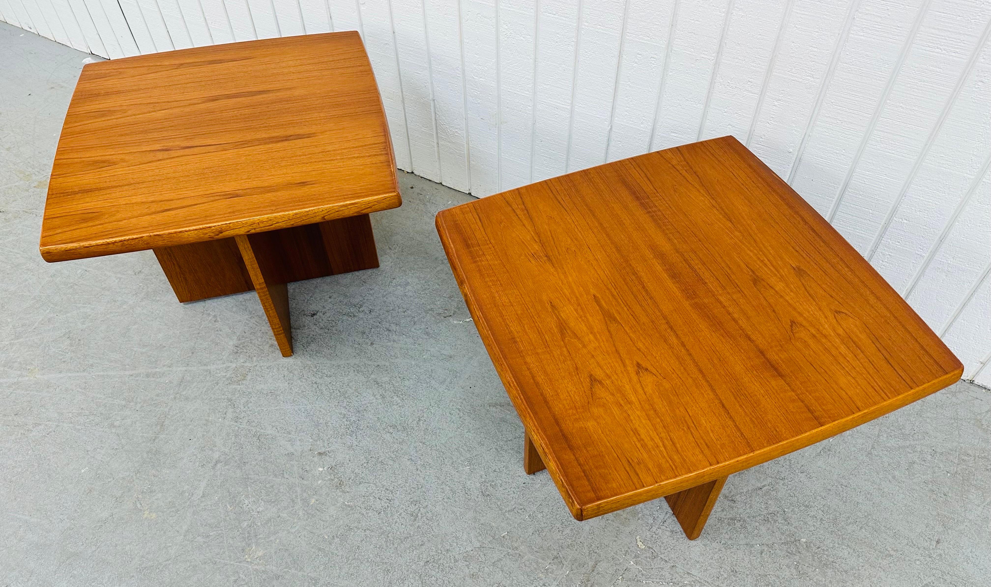 Mid-Century Modern Vintage Danish Modern Teak Side Tables - Set of 2