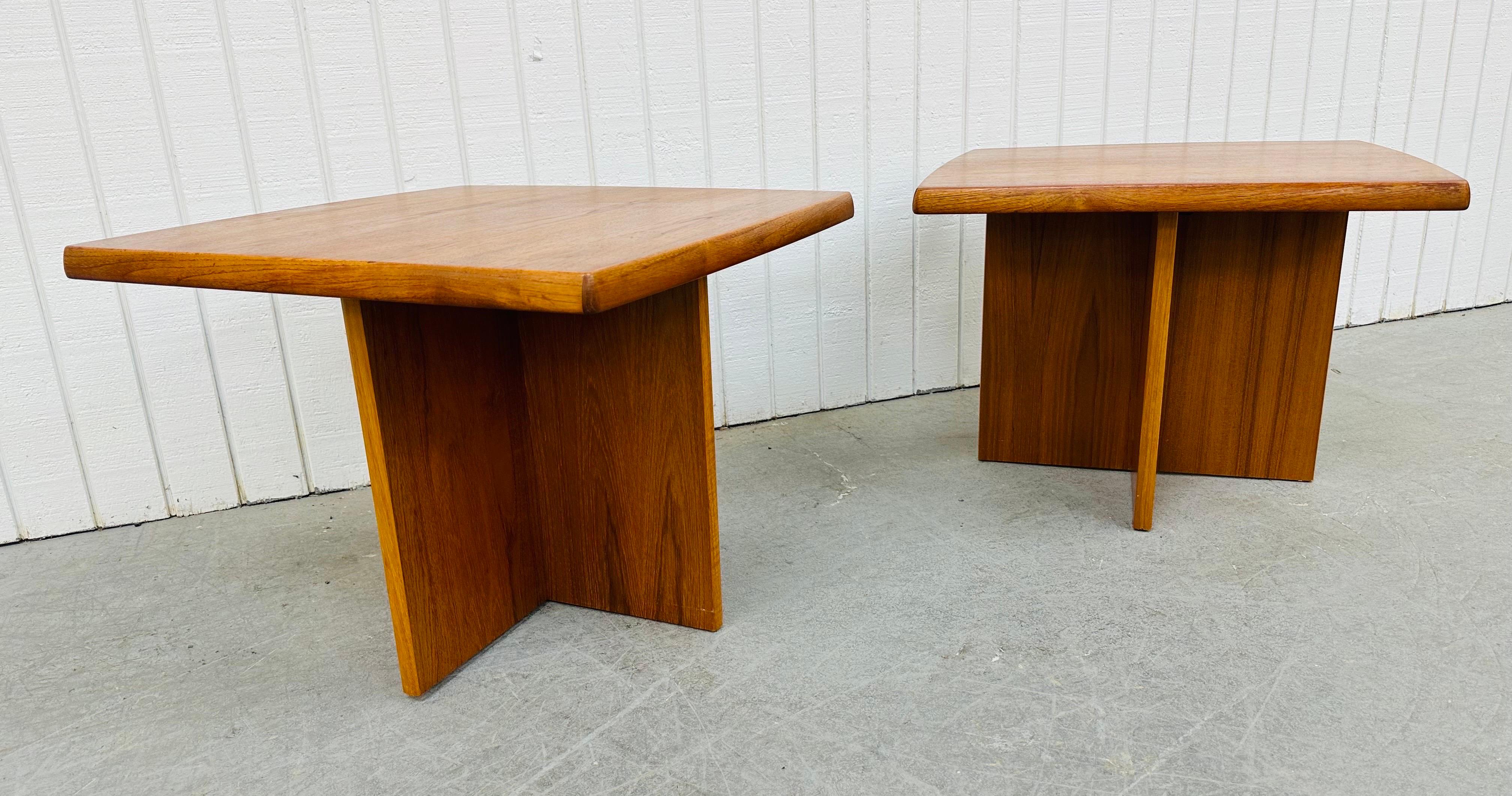 Wood Vintage Danish Modern Teak Side Tables - Set of 2
