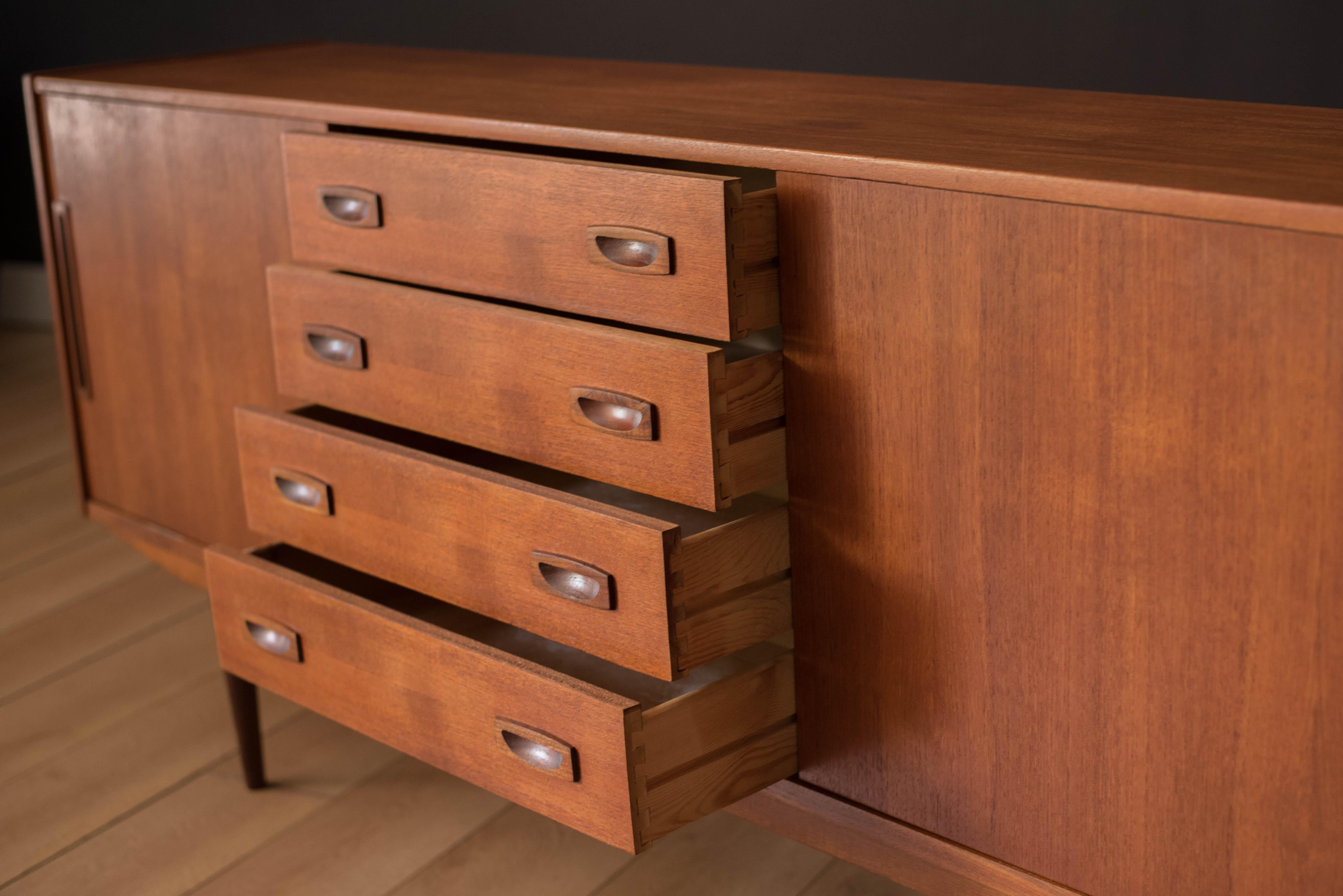 Mid-20th Century Vintage Danish Modern Teak Sideboard Credenza