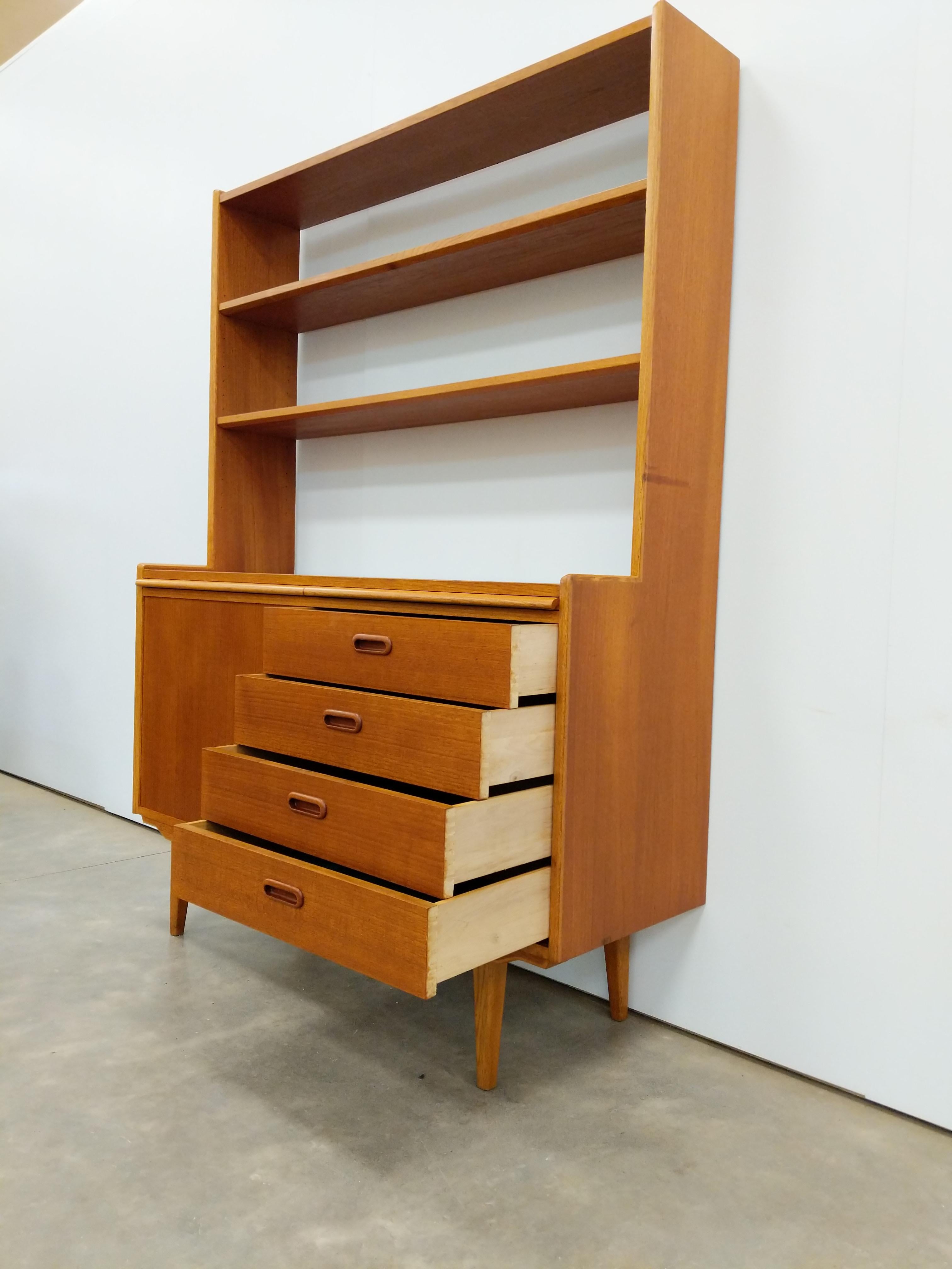 Mid-Century Modern Vintage Danish Modern Teak Sideboard / Secretary Desk For Sale