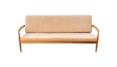 Vintage Danish Modern Teak Sofa Arm Chair by John Stuart, Original Upholstery