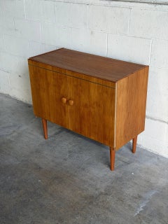 Vintage Danish Modern Teak Storage Cabinet on Tapered Legs