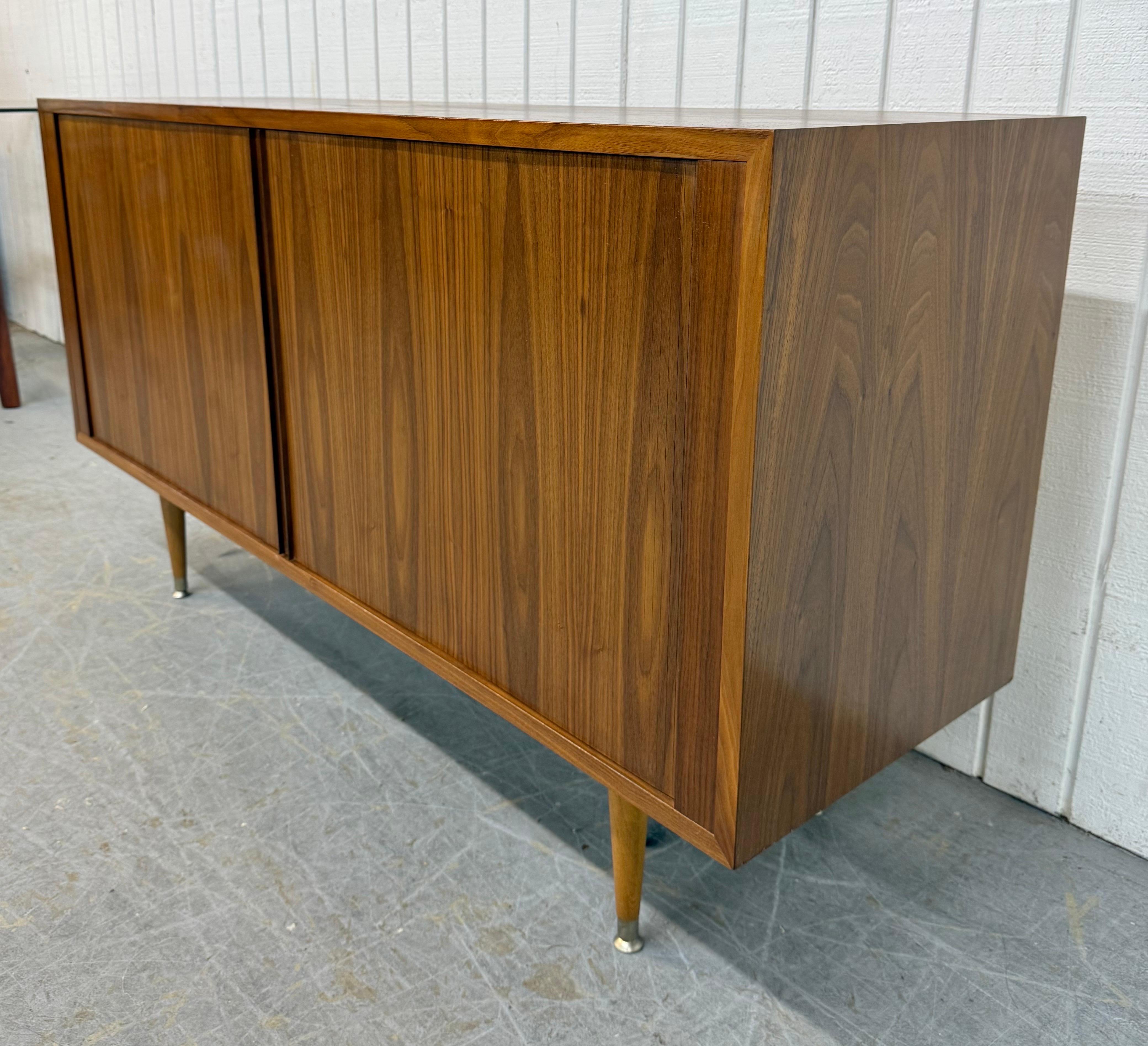 Mid-Century Modern Vintage Danish Modern Teak Tambour Sideboard For Sale