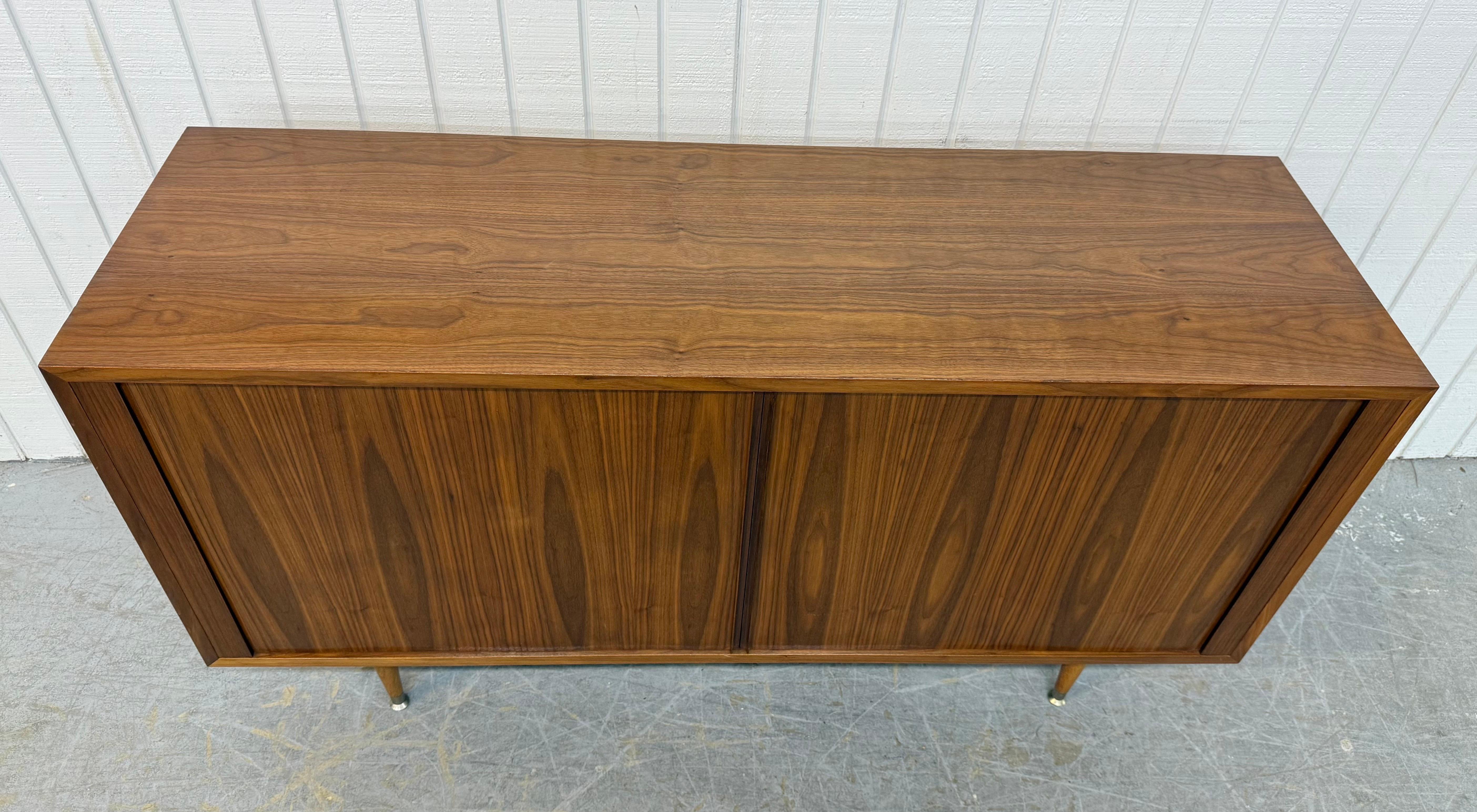 Late 20th Century Vintage Danish Modern Teak Tambour Sideboard For Sale